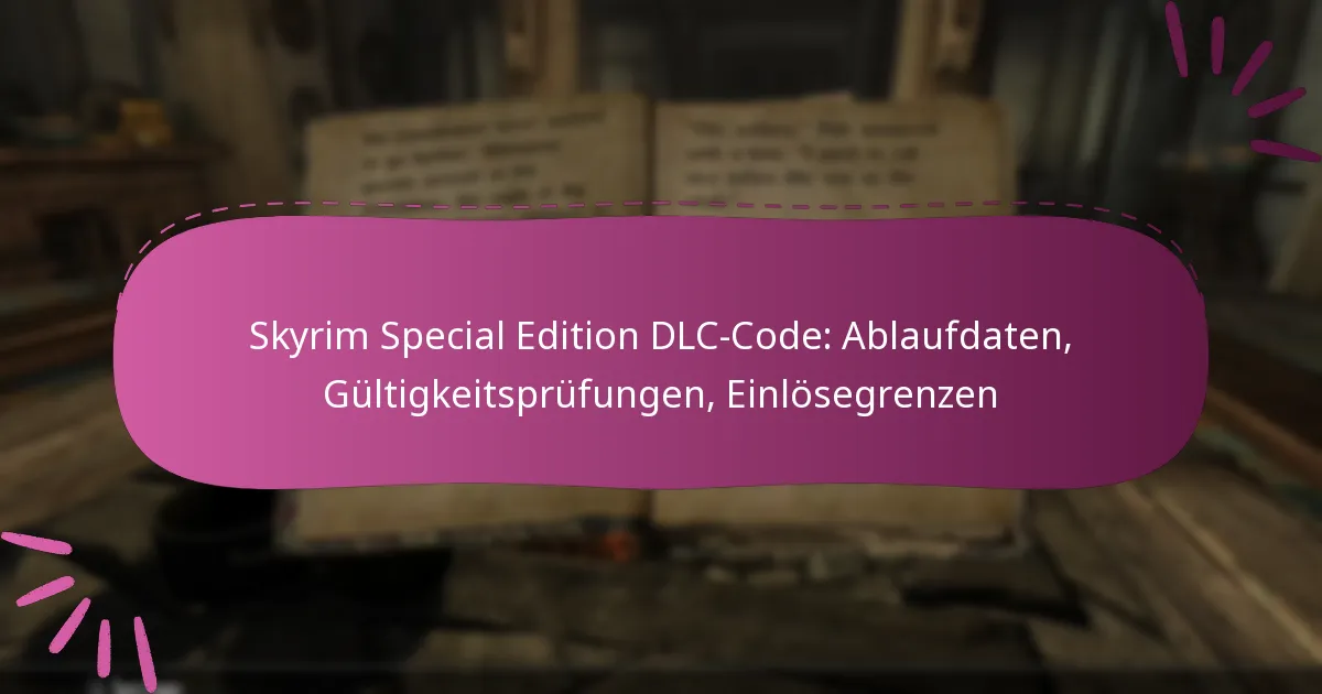 Skyrim Special Edition DLC-Code: Ablaufdaten, Gültigkeitsprüfungen, Einlösegrenzen