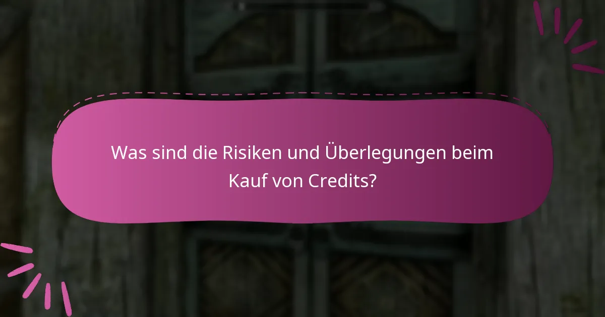 Was sind die Risiken und Überlegungen beim Kauf von Credits?